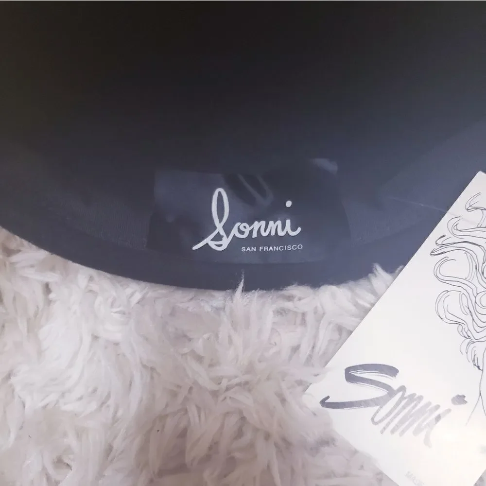 New Vintage Sonni's of San Francisco Silver & Black Wool Hat Style 1838 - Picture 6 of 7